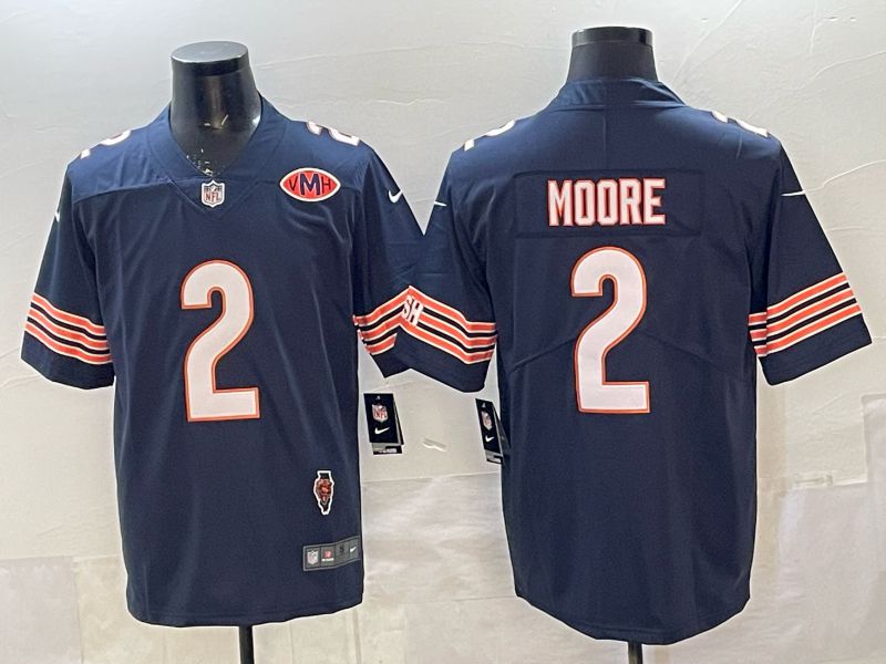 Men Chicago Bears #2 Moore Blue 2th generations 2026 Nike Limited NFL Jersey style 113->chicago bears->NFL Jersey